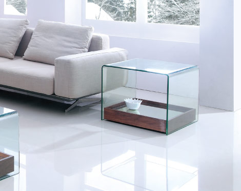 sklenený stolík do obývačky francesca