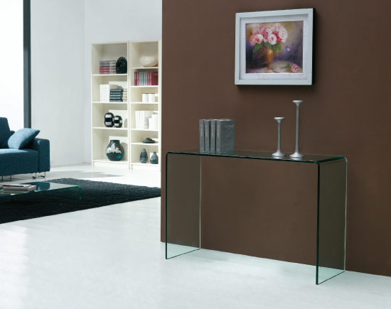 sklenený stolík do obývačky caravaggio