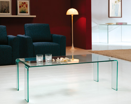 sklenený stolík do obývačky durer