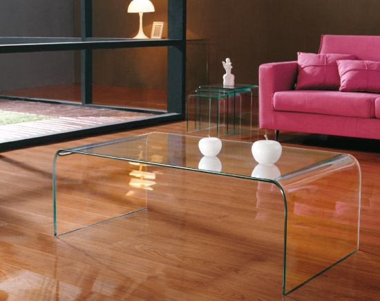 sklenený stolík do obývačky michelangello